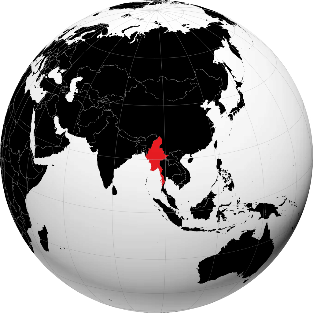 Myanmar maapallolla
