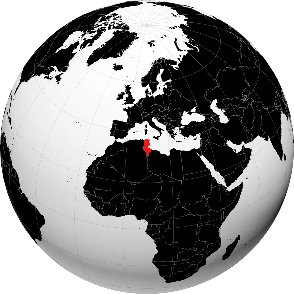 Tunisia maapallolla