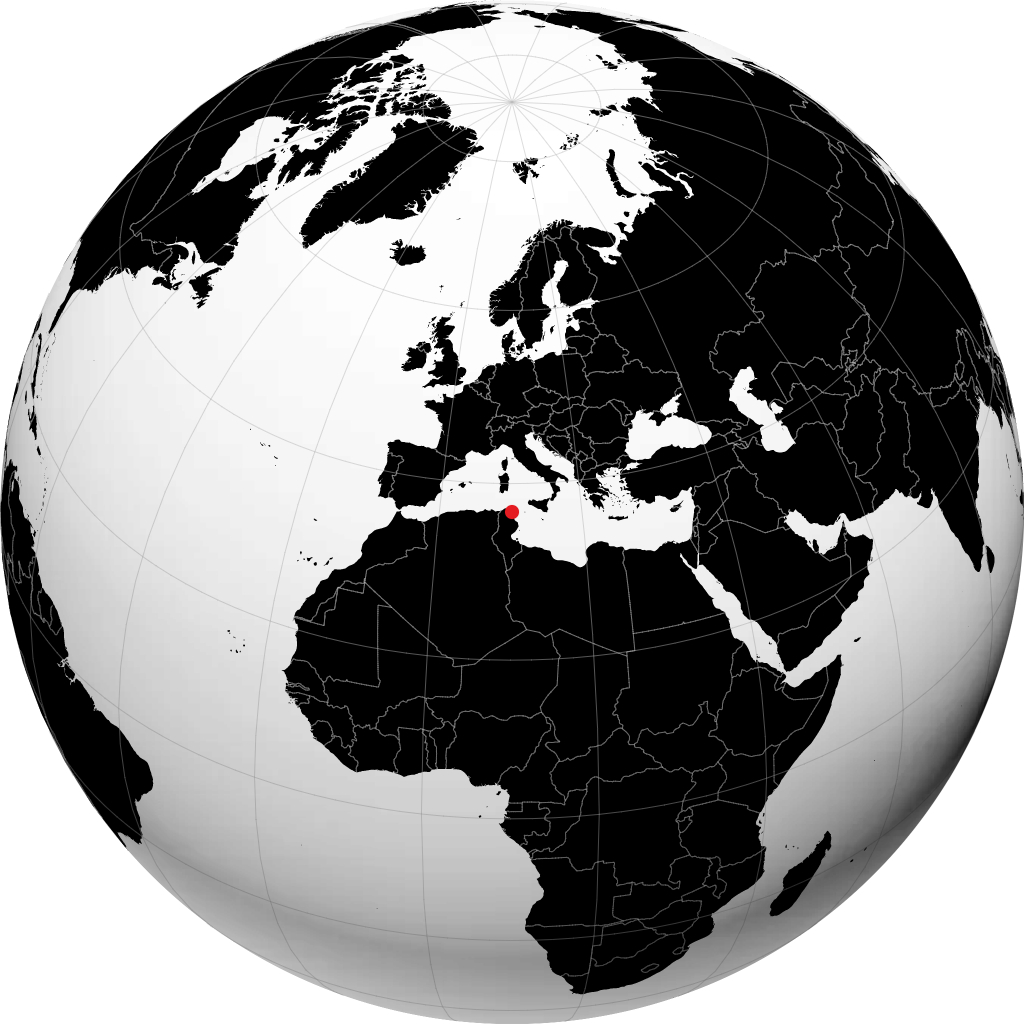 Tunis maapallolla