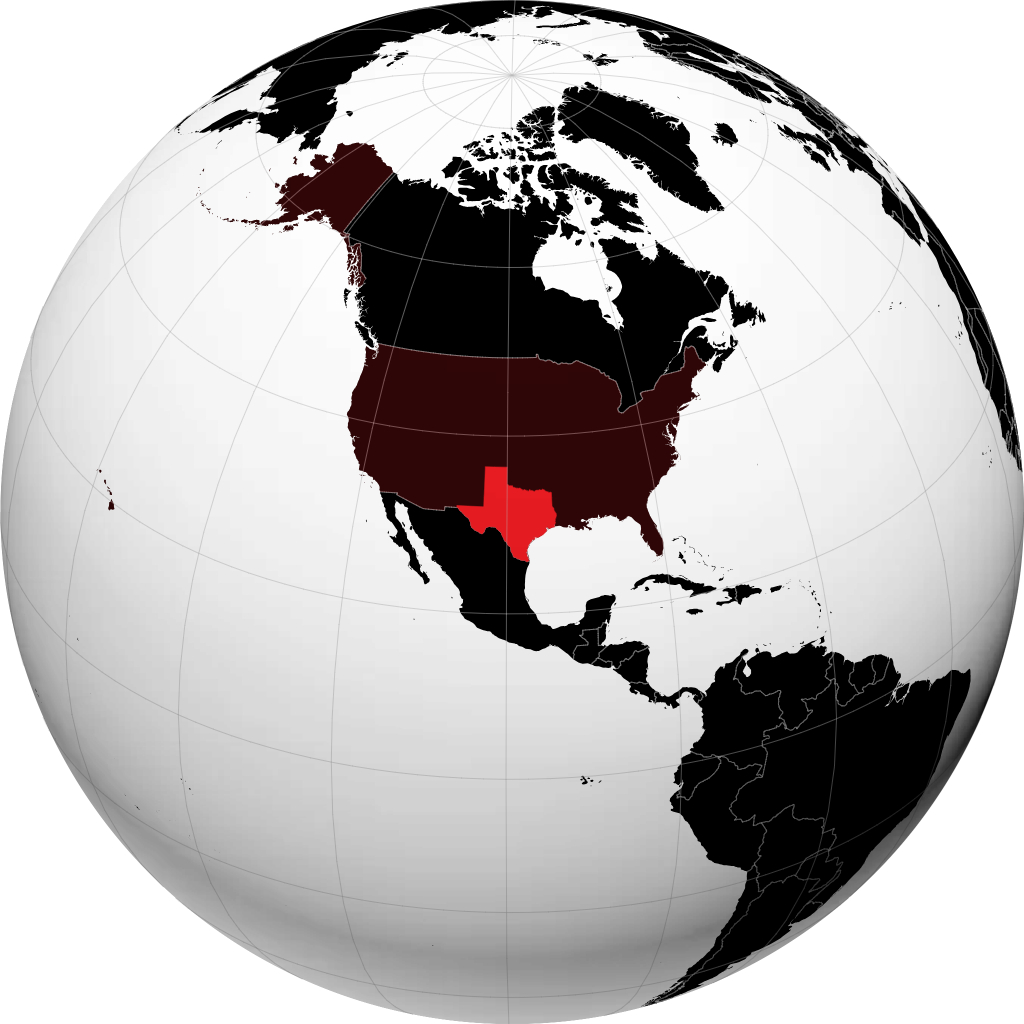 Texas maapallolla